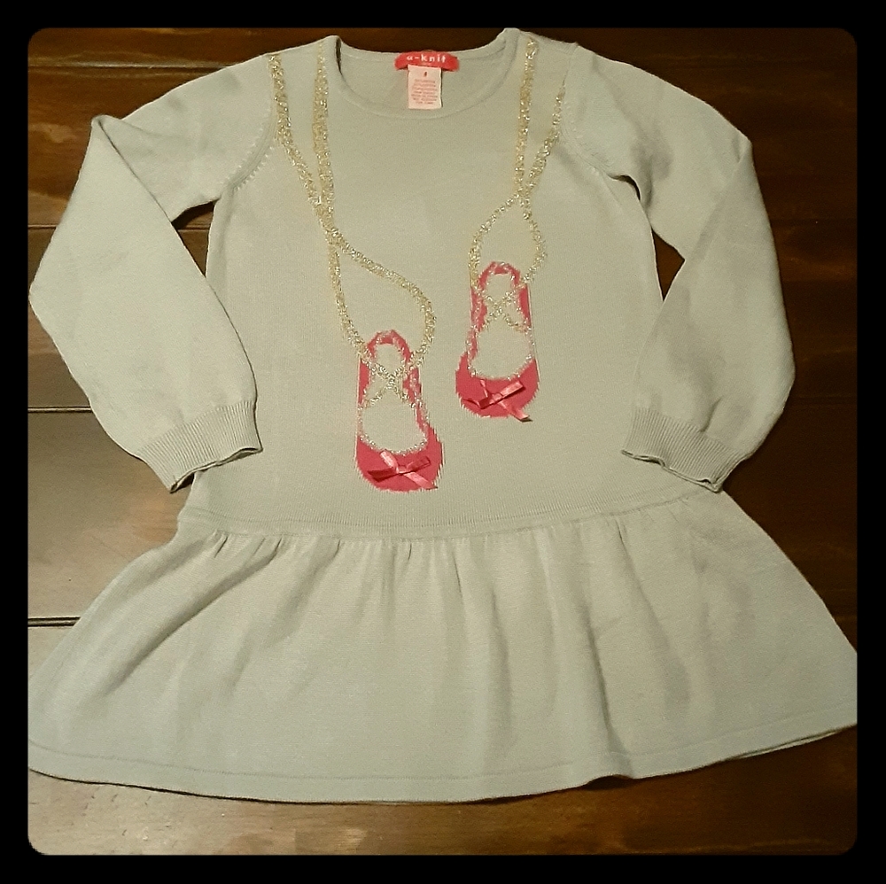 NWOT U-knit ballet slippers sweater dress sz 6